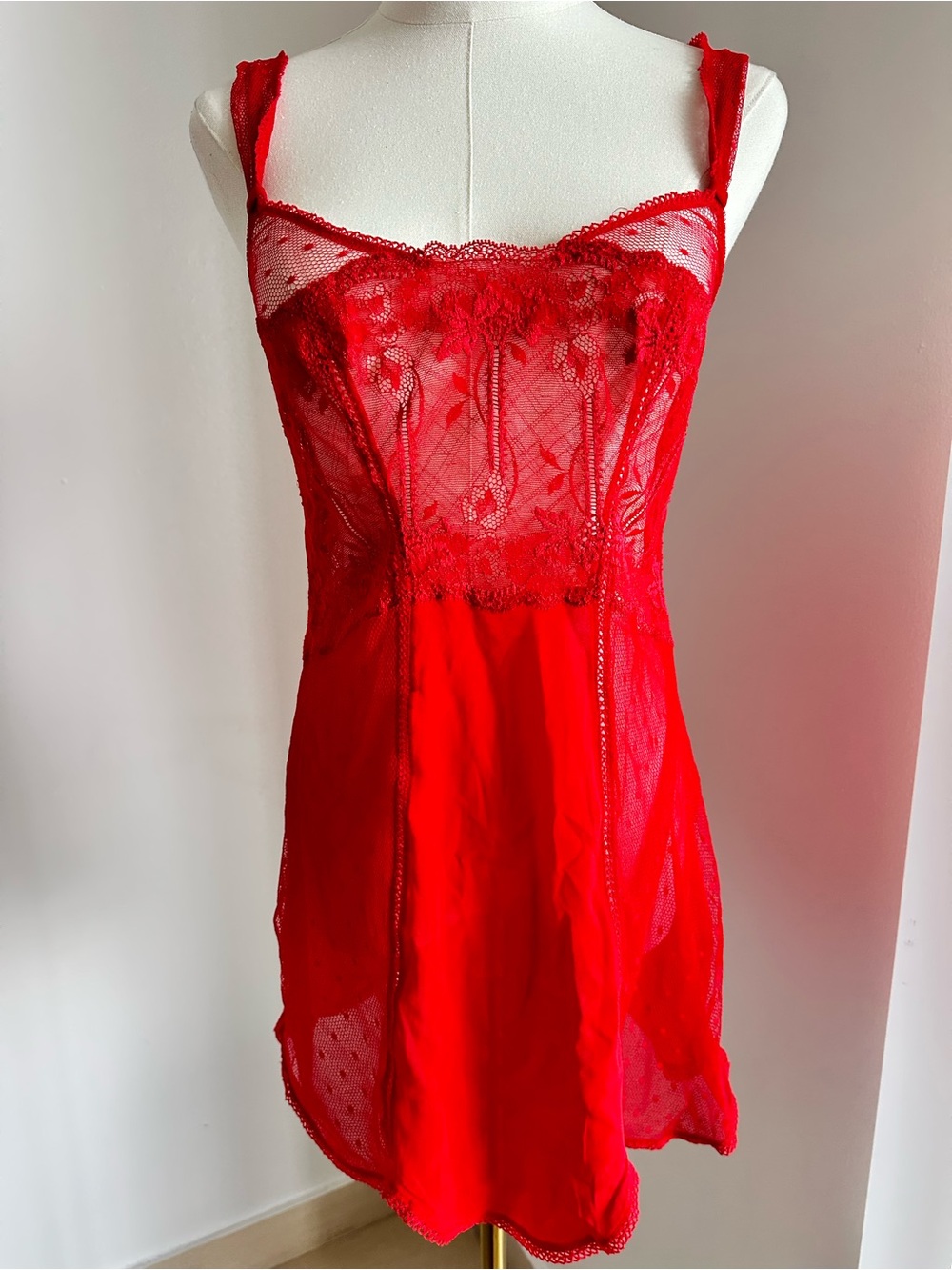 La Perla Red Lace Slip Dress - Women’s Intimates